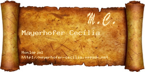 Mayerhofer Cecília névjegykártya